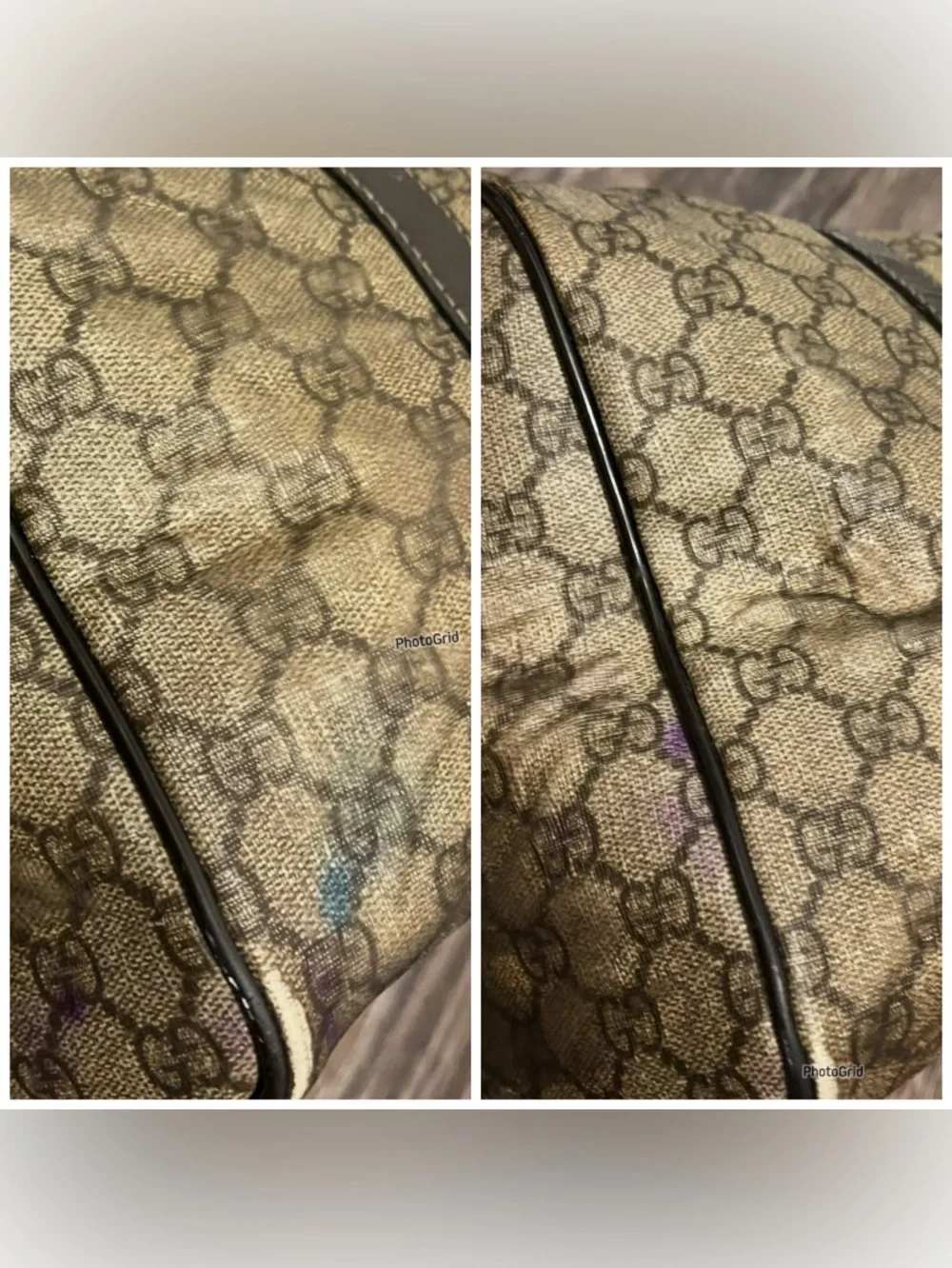 GUCCI Joy Boston Bag GG Monogram Vintage Beige & Brown - Picture 15 of 16